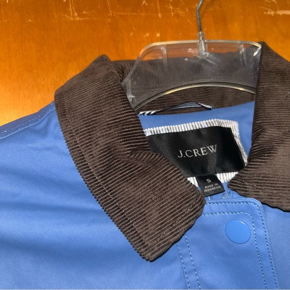 J Crew womans blue new Barn Jacket Liberty Waxed Zip Snap Up Small S - Picture 5 of 10